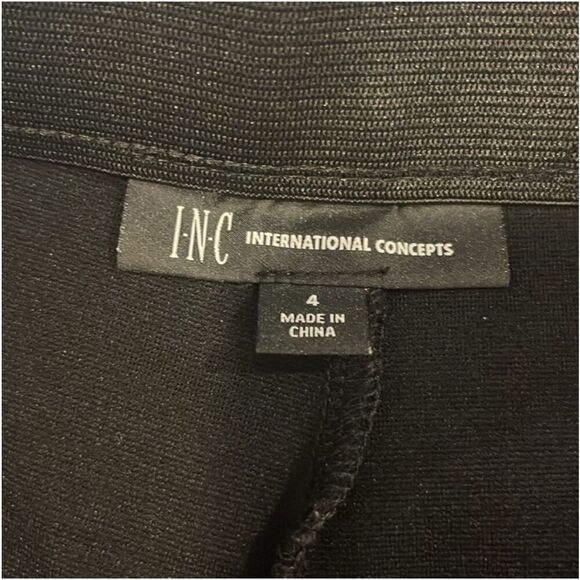 INC INTERNATIONAL CONCEPTS | black with white stitch pants 4 - Picture 5 of 9